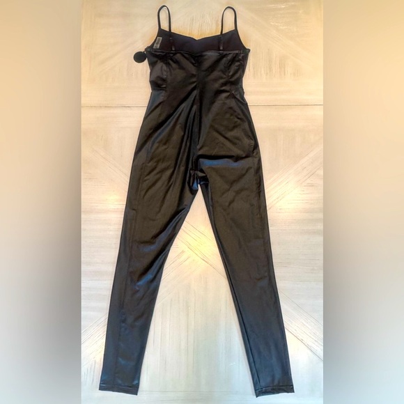 OFFLINE by Aerie Faux Leather Spaghetti Strap Jumpsuit – Black – Size Medium - Picture 11 of 16